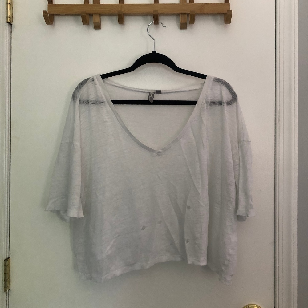 ASOS Distressed Cotton crop V neck (14)